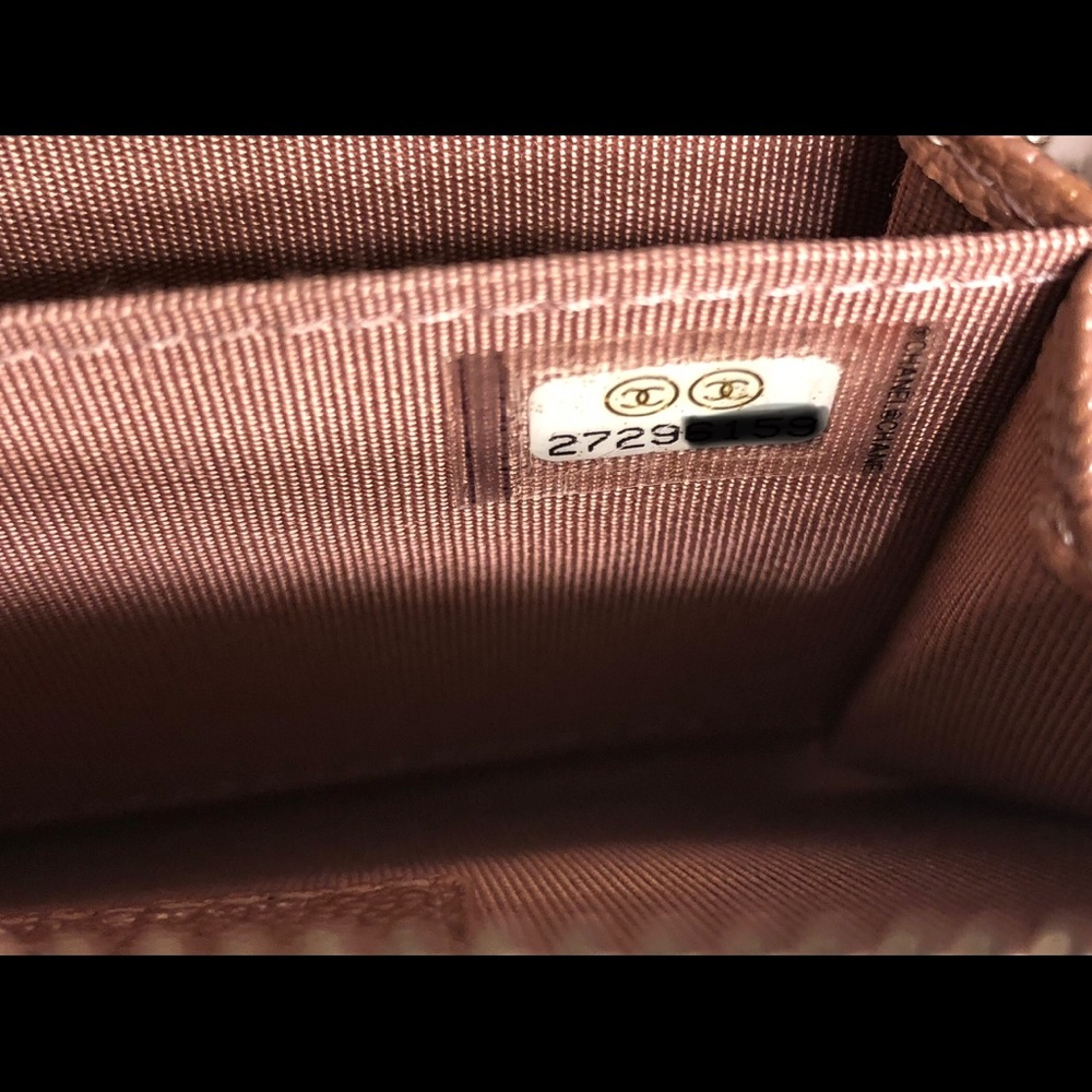 Chanel Iridescent Rose Gold Zip Wallet Card Holder - Picture 12 of 13